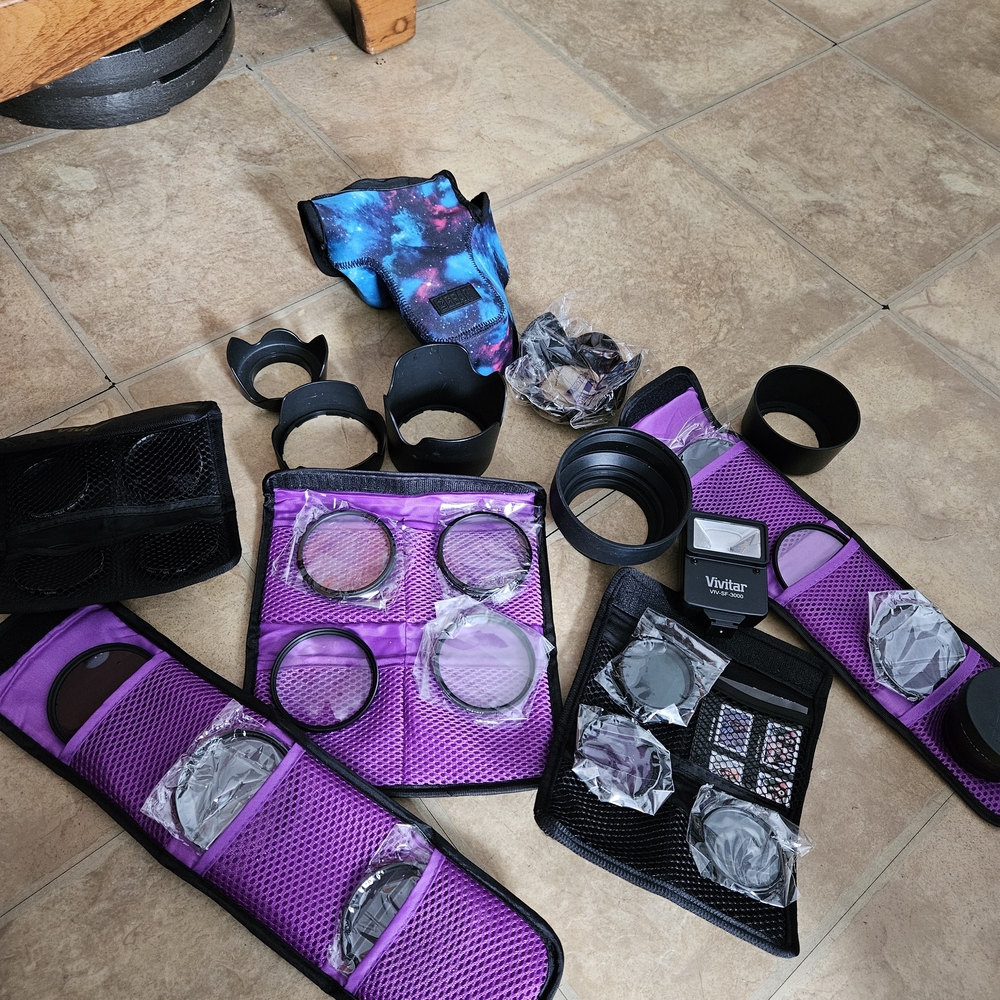 Vivitar Camera Lens Accessory Set with Purple Cases